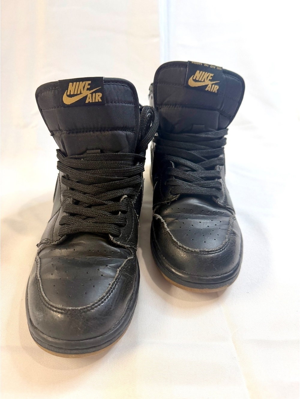 Nike Air Jordan 1 High OG Black Gold Sneakers Size 5.5Y